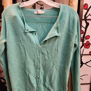 Teal Mint pearl cardigan forever 21